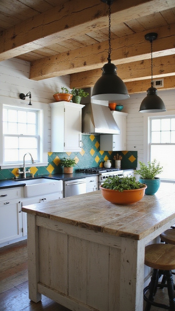 colorful farmhouse kitchen accents
