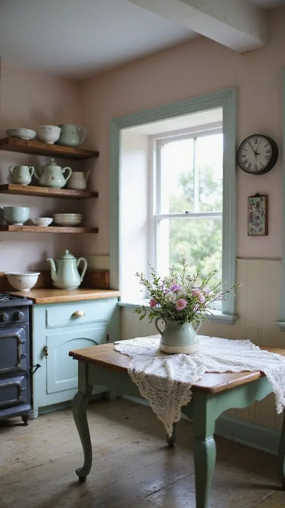 cottage kitchen pastel elegance