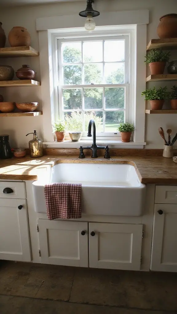 farmhouse sink enhances kitchen