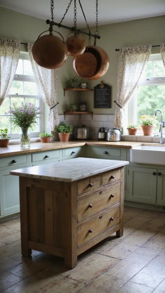 freestanding rustic kitchen island