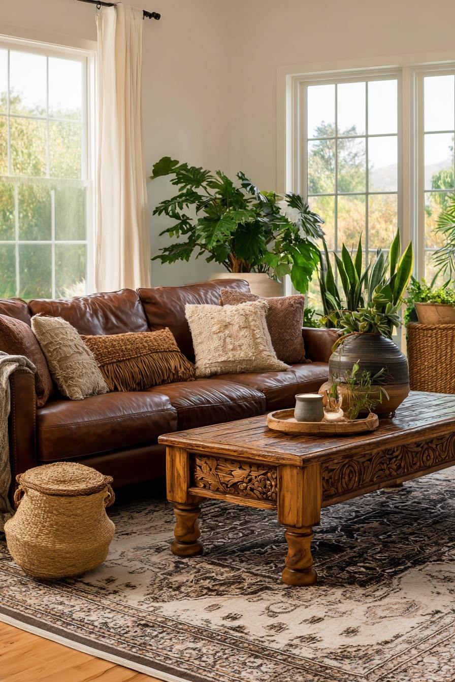 Embrace Leather and Wood for Rustic Sophistication