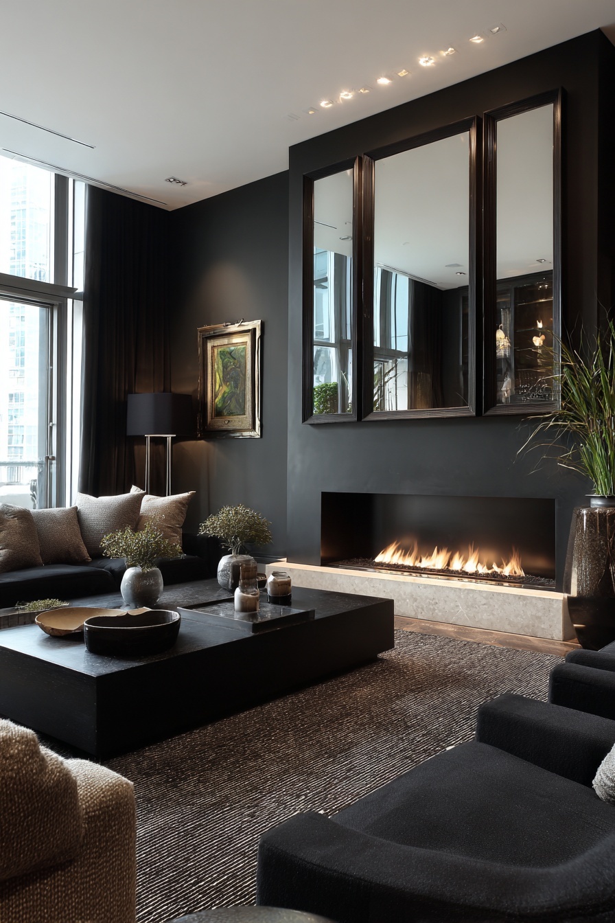 Amplify Light: Black-Framed Mirrors