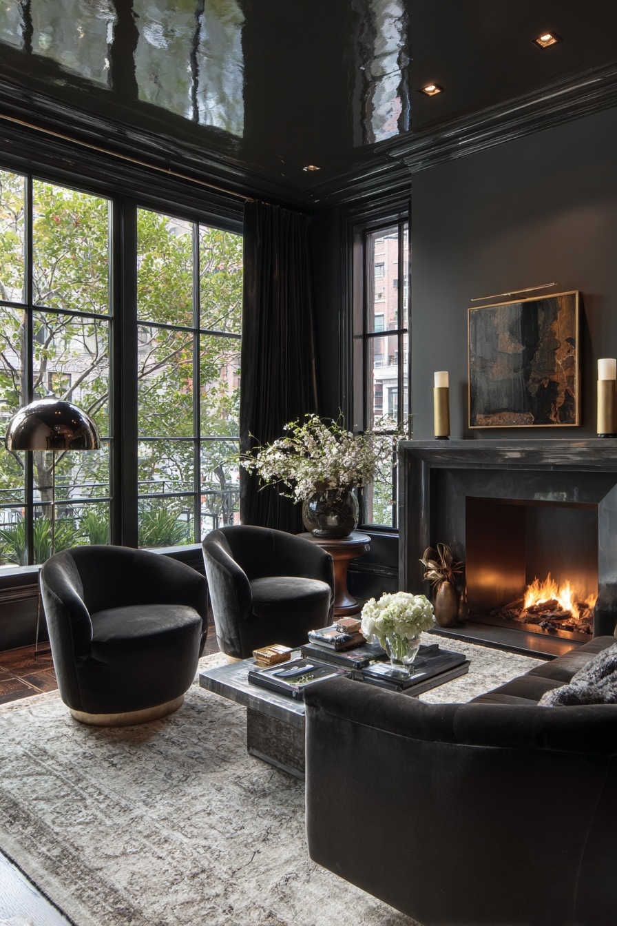 Unexpected Elegance: Black Ceiling Paint