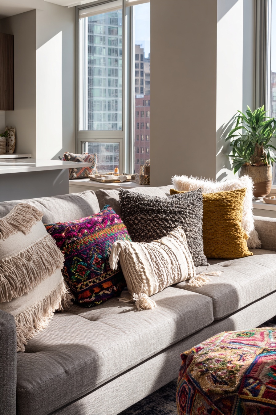 Layer in Textured Throw Pillows