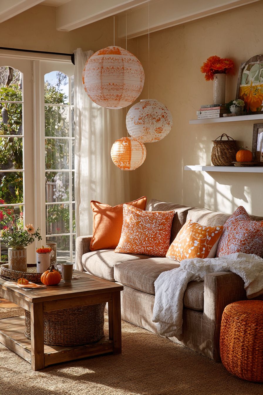 Softly Illuminated Paper Lanterns