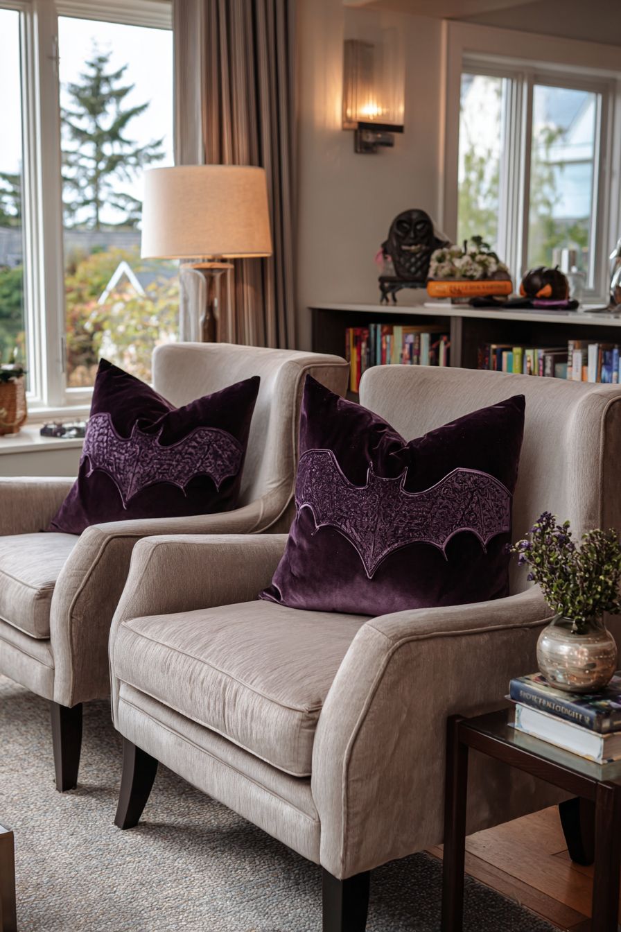 Velvet Bat Pillows