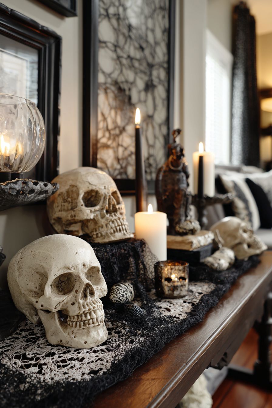Arrange Faux Skulls and Bones for a Chilling Touch