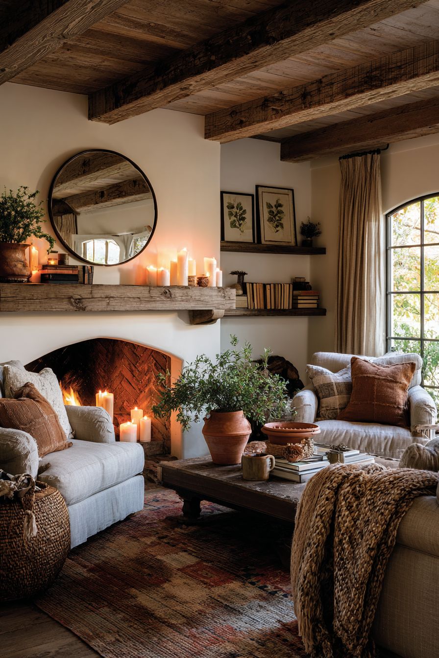Cozy Fireplace Mantel Decor