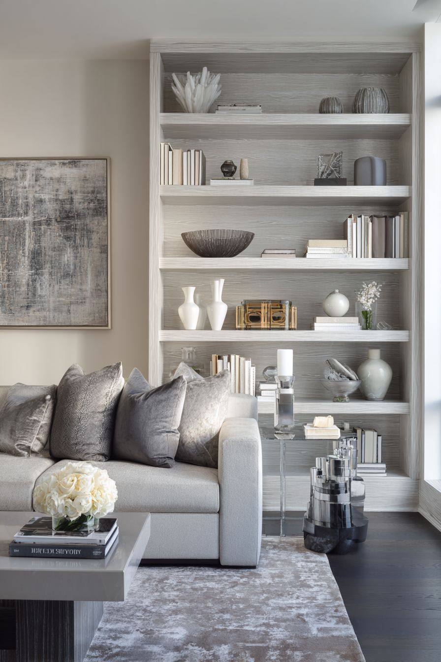 Install Gray Open Shelving
