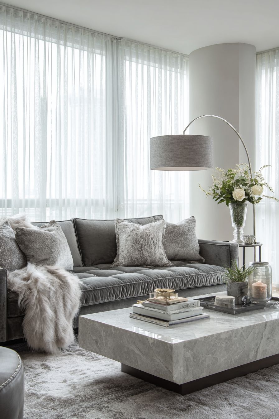 Introduce Gray Mixed Material Furniture