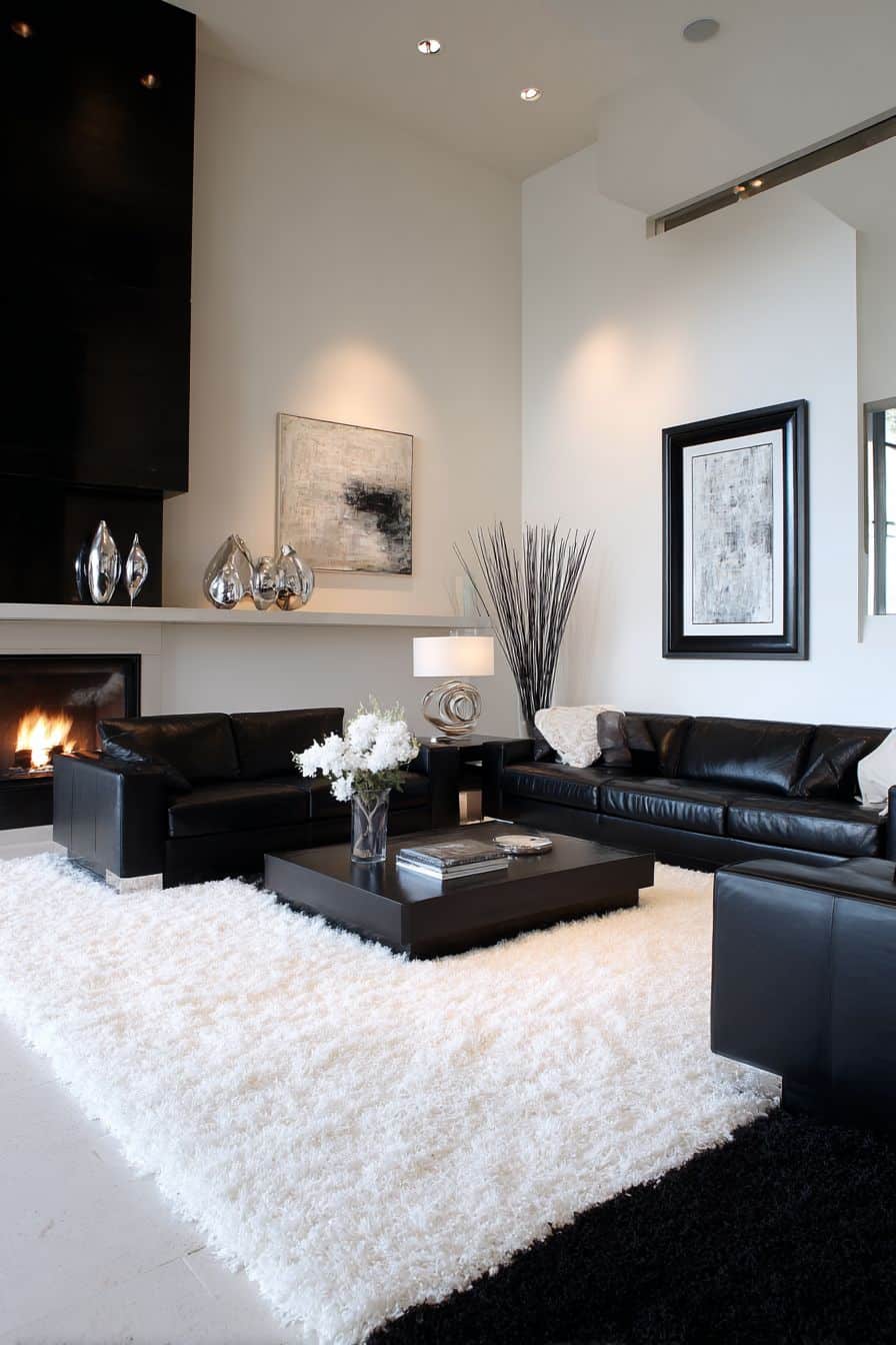 Anchor Your Space with a Black and White Rug