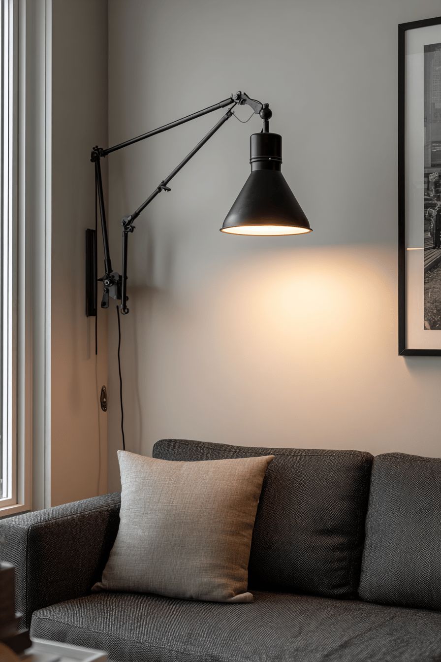 Wall-Mounted Lamp in Corner