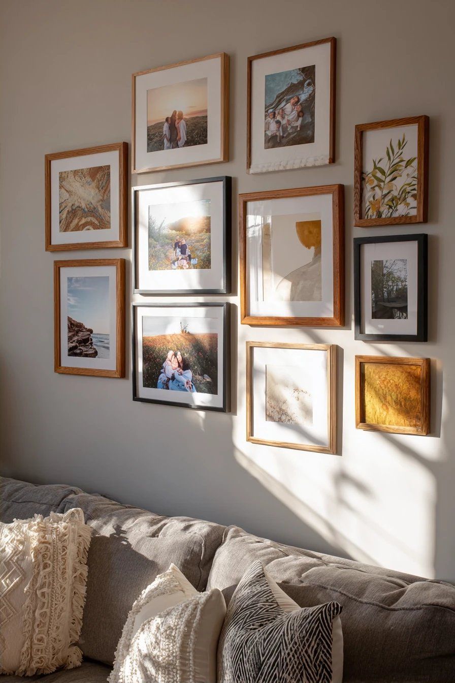 Gallery Wall with Art and Photos