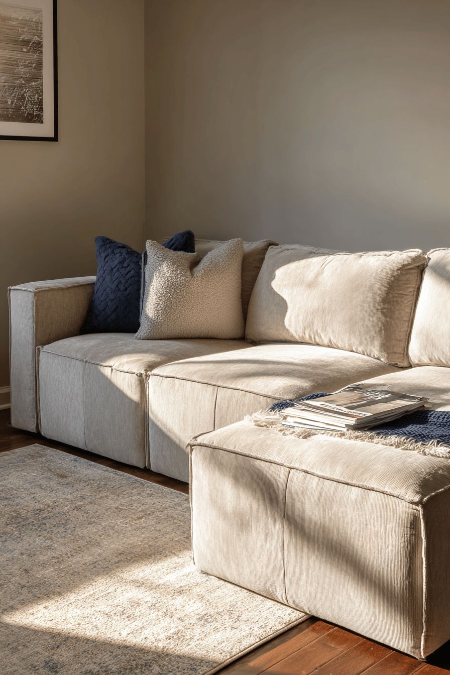 Sectional sofa in a small living room