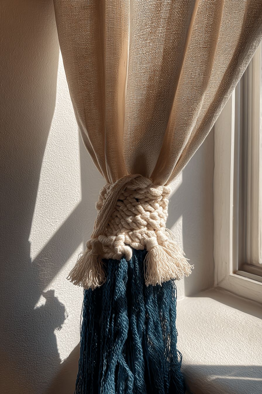 Woven Wall Hangings Near Windows