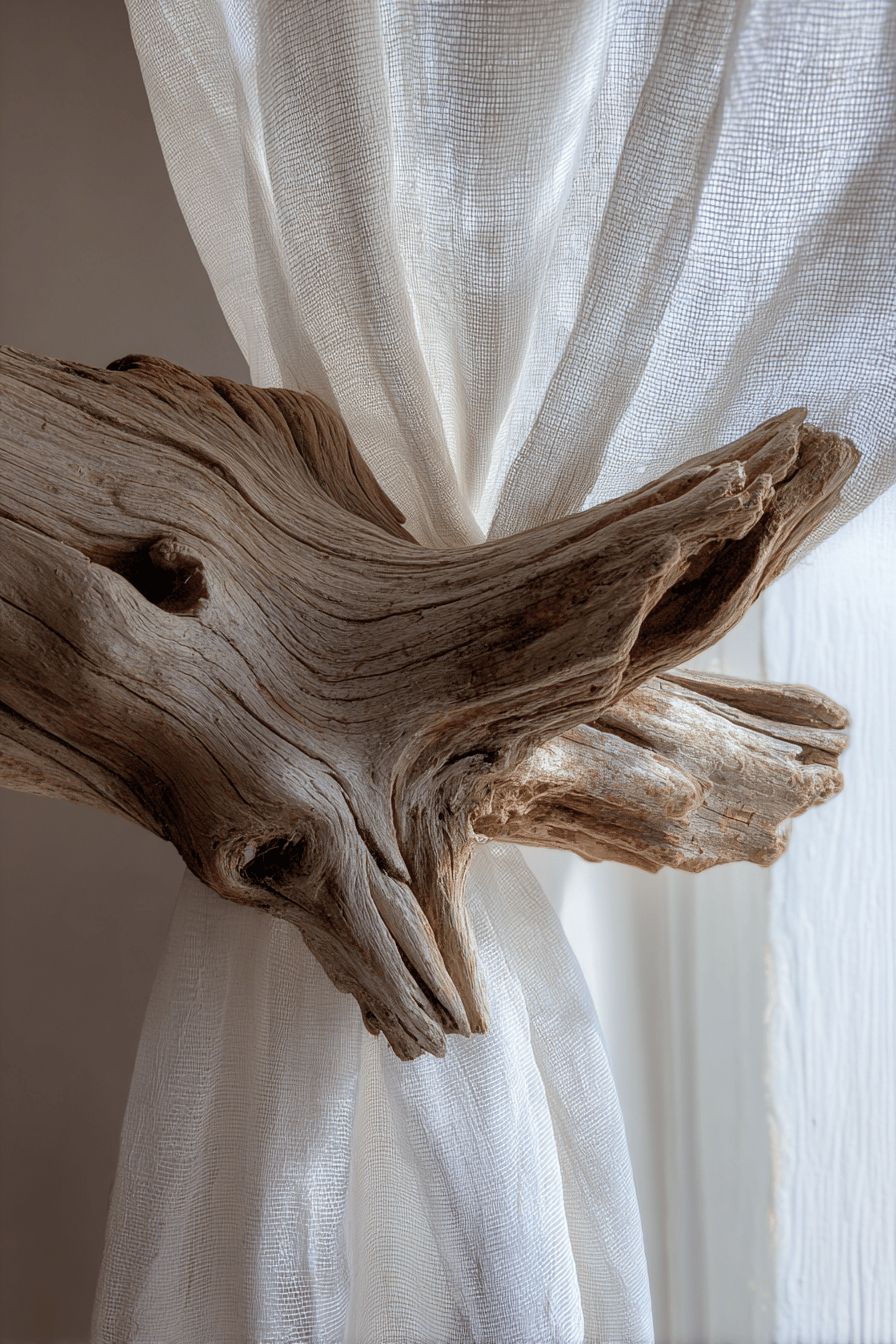 Driftwood Curtain Rod Alternative