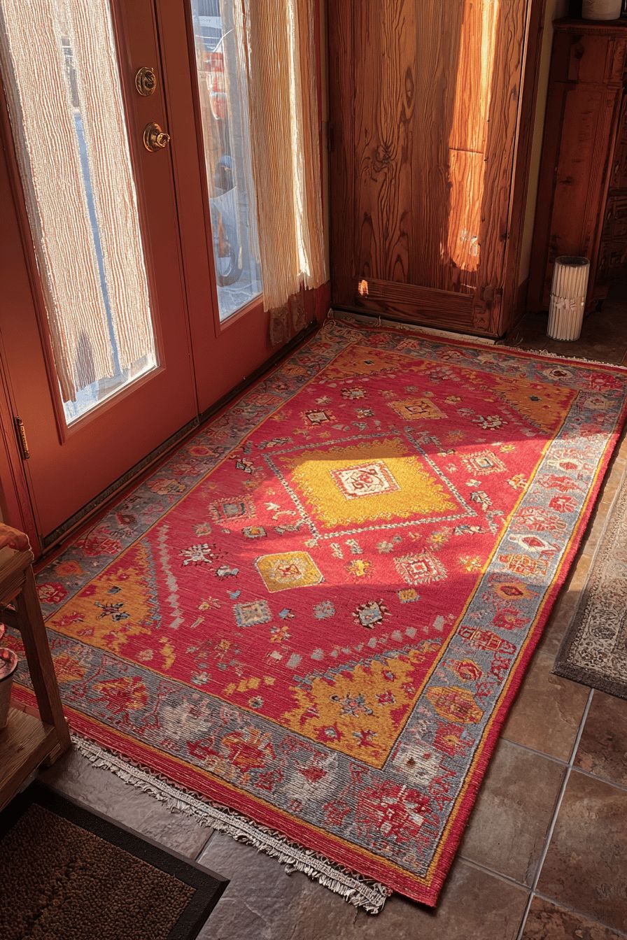 Vintage Kilim Rug in Entryway