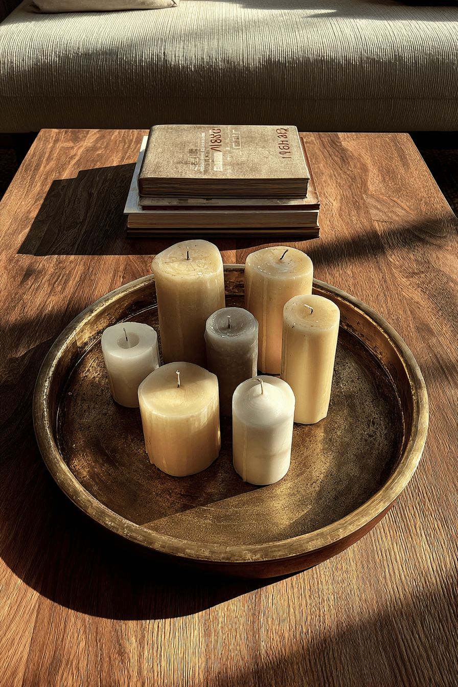 Candles on Brass Tray