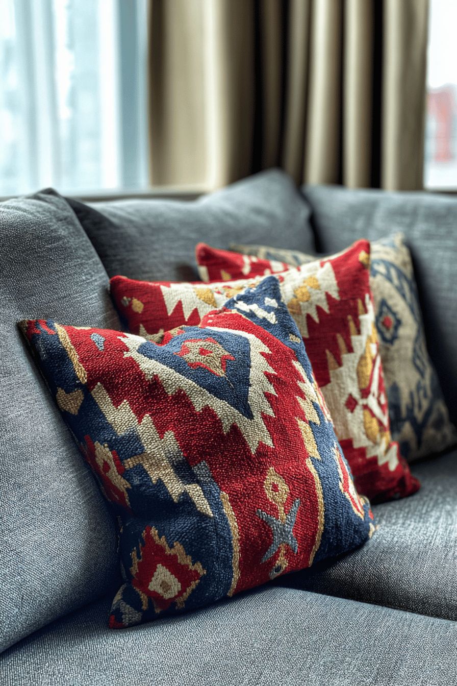 Add Kilim Throw Pillows to Your Sofa