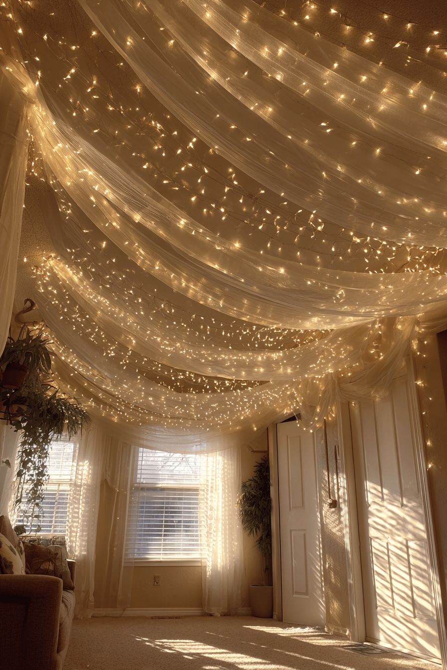 Create a Ceiling Canopy with String Lights
