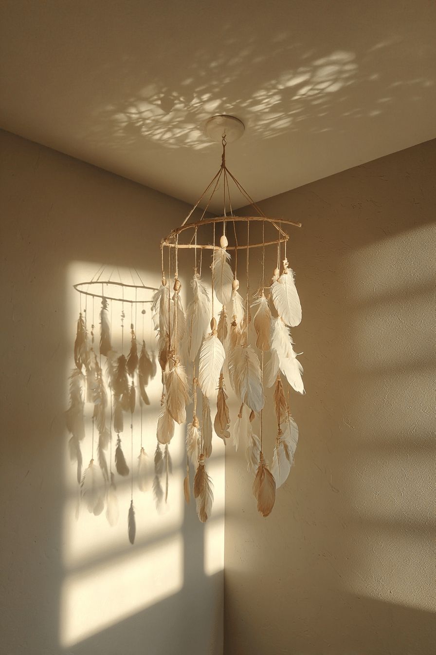 Feature a Handcrafted Mobile in an Empty Corner