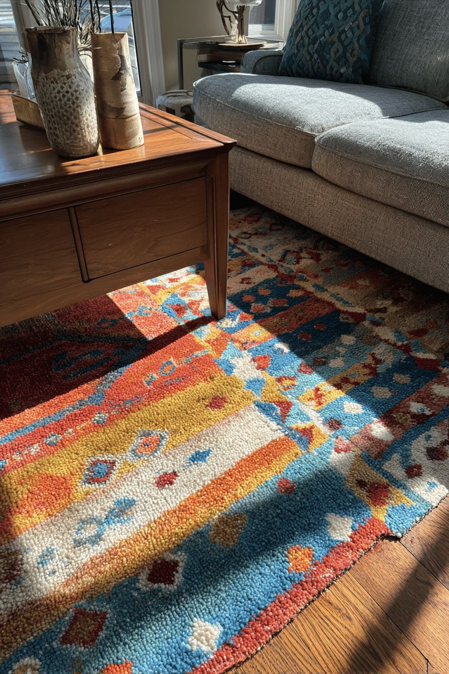 Colorful Rugs to Define Living Zones