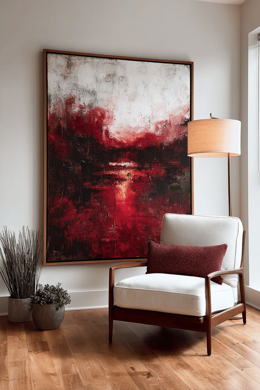 Oversized Artwork in Living Room
