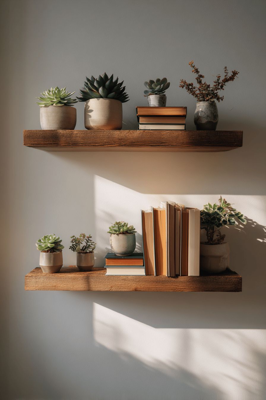 Incorporate Floating Shelves for Subtle Display