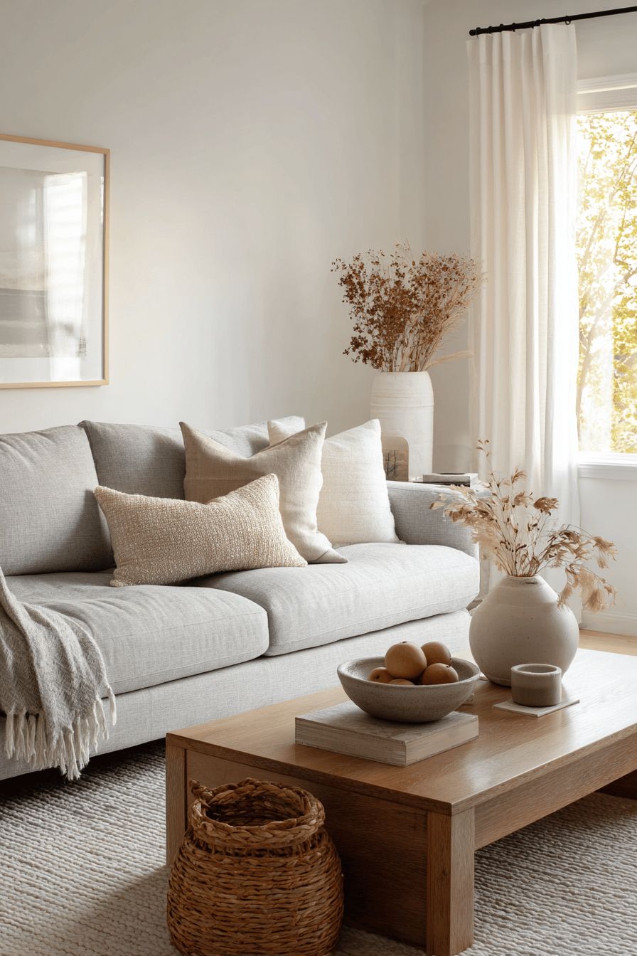 Neutral Tones for a Calming Living Room
