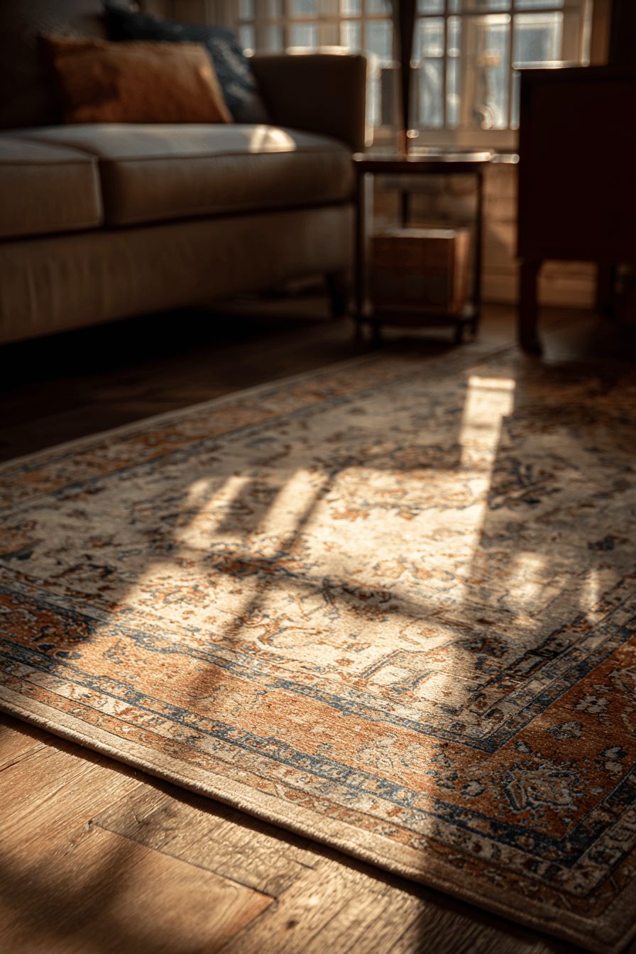 Ground the Space with a Rustic Rug