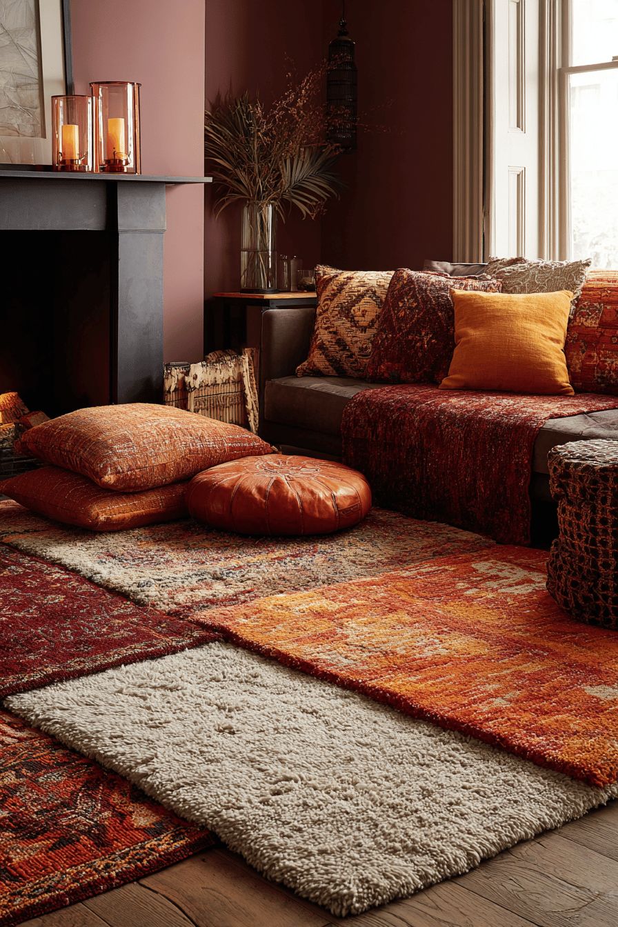 Combine Rugs for Texture and Warmth