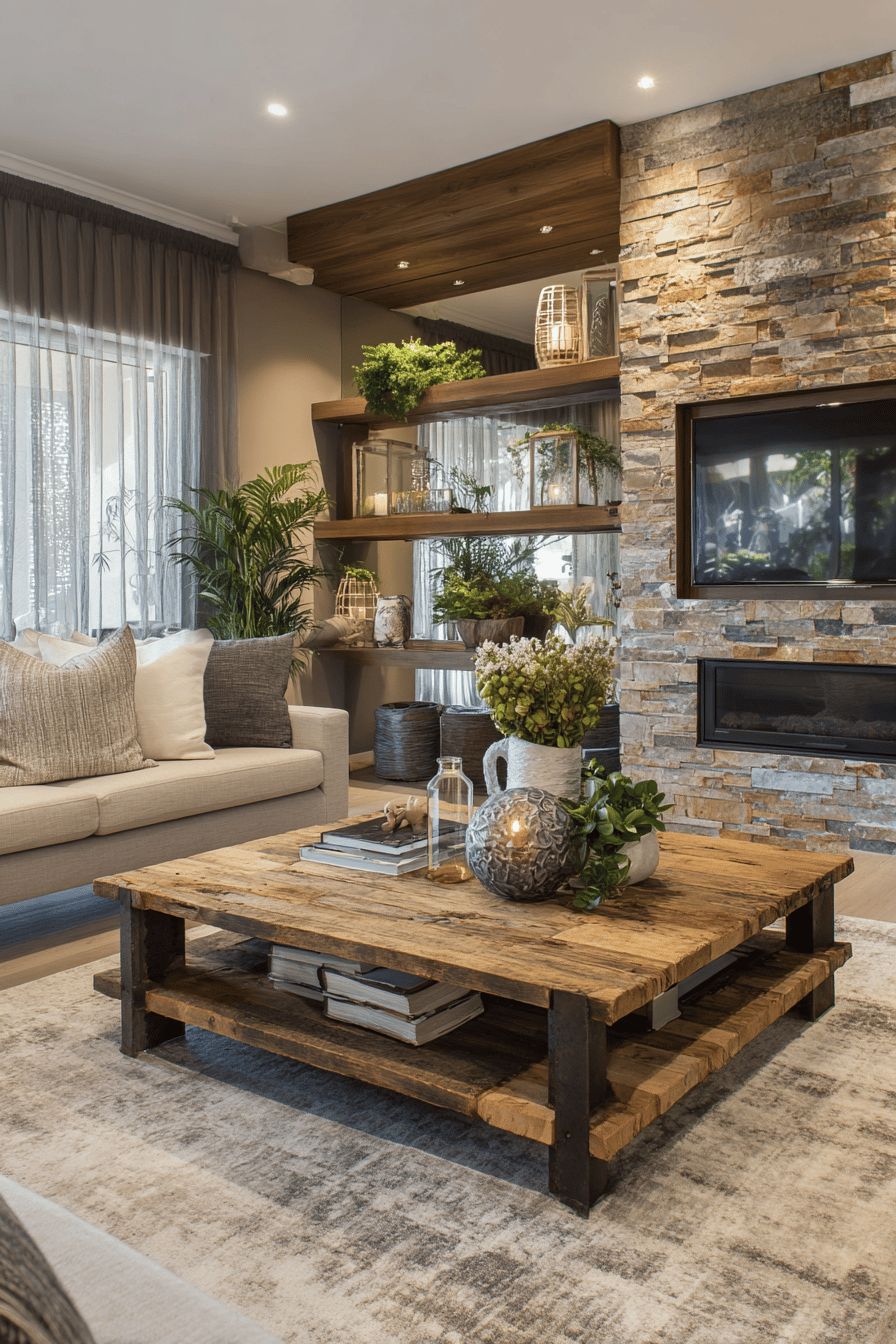 Integrate Organic Materials Like Wood and Stone