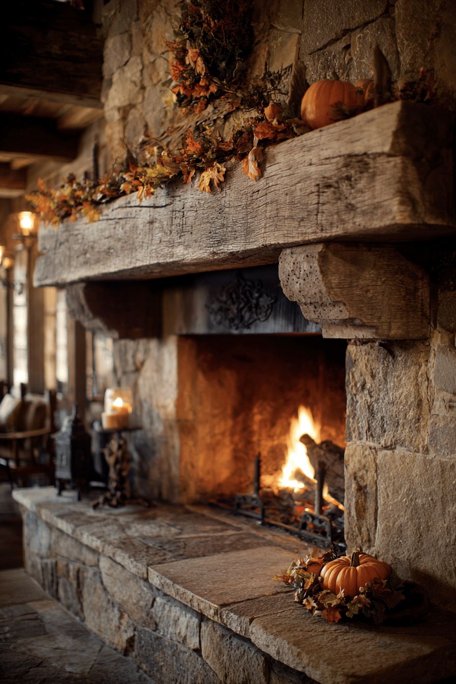 Highlight a Rustic Fireplace as Your Room's Heart