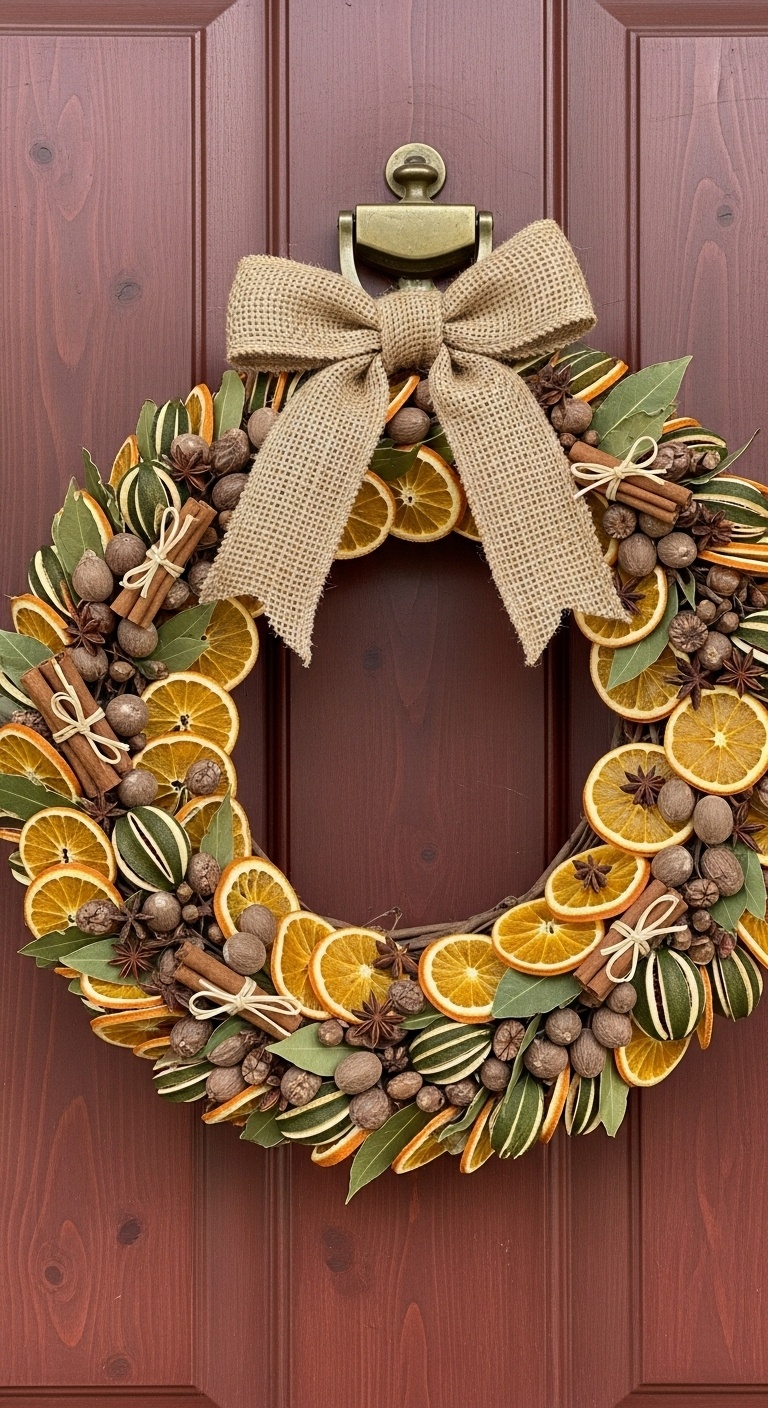 Dried Orange and Nutmeg Pod Wreath