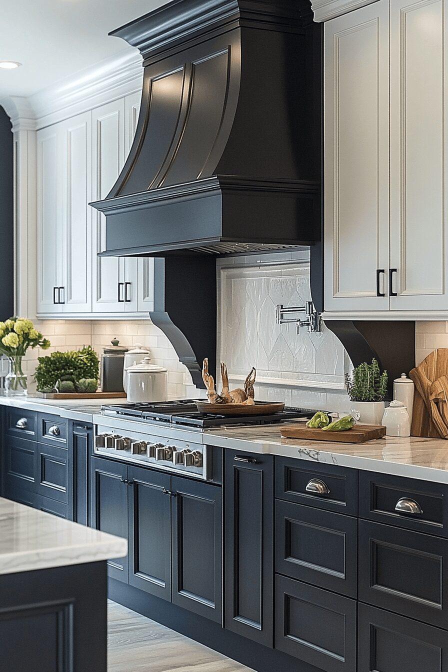 grey and white kitchen cabinets