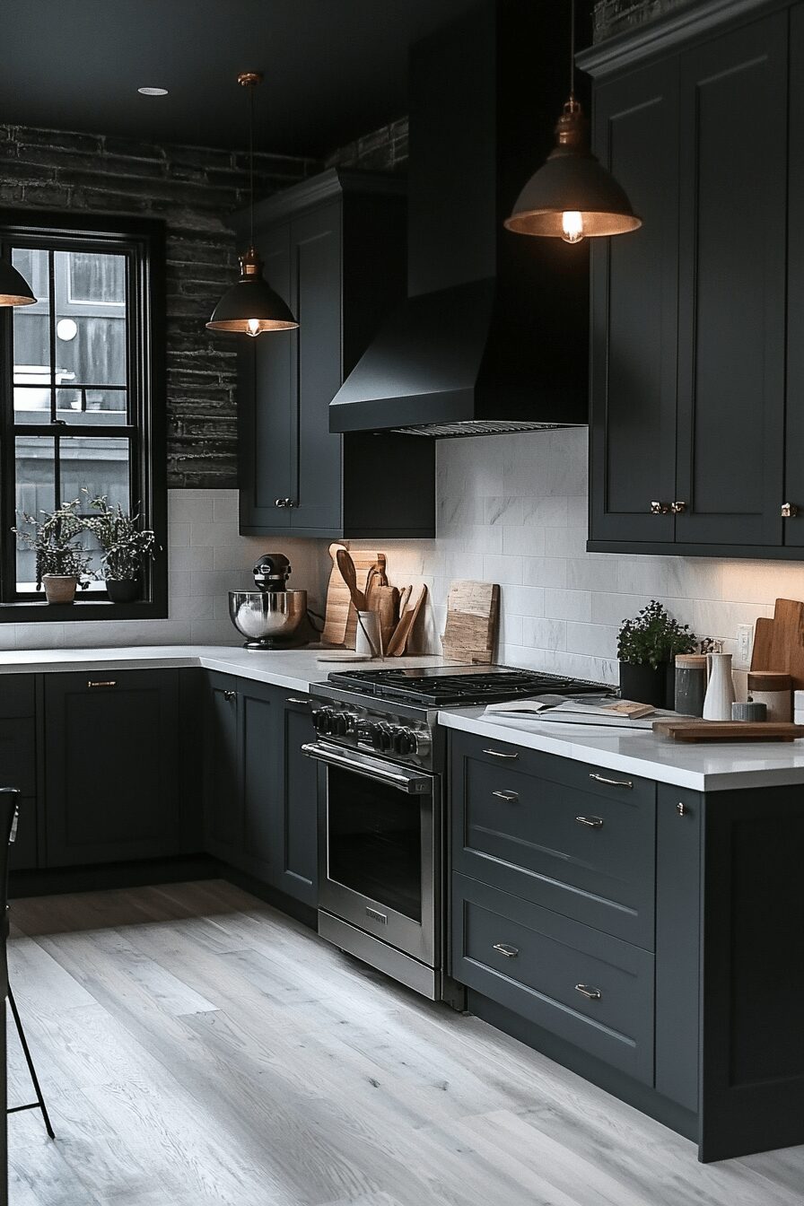 grey and white kitchen cabinets