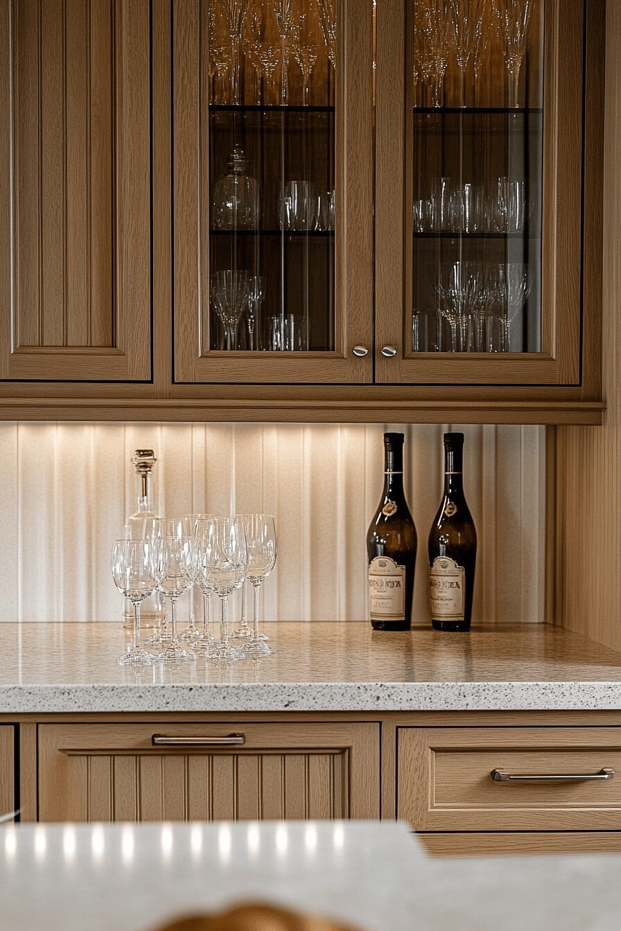 luminous fluted glass kitchen cabinets