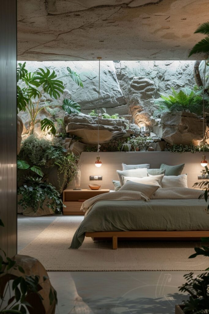 Nature-Inspired Basement Bedroom Nature-Inspired Basement Bedroom