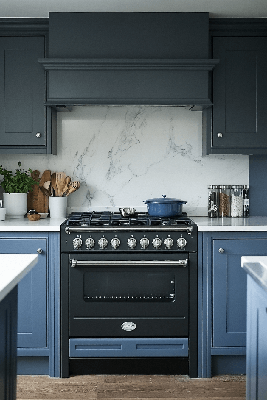 blue grey kitchen cabinets