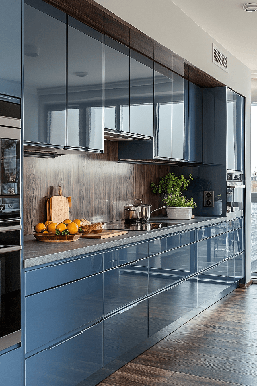blue grey kitchen cabinets