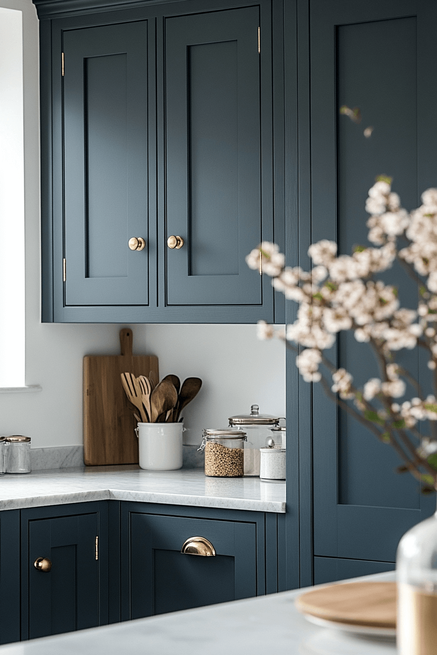 blue grey kitchen cabinets