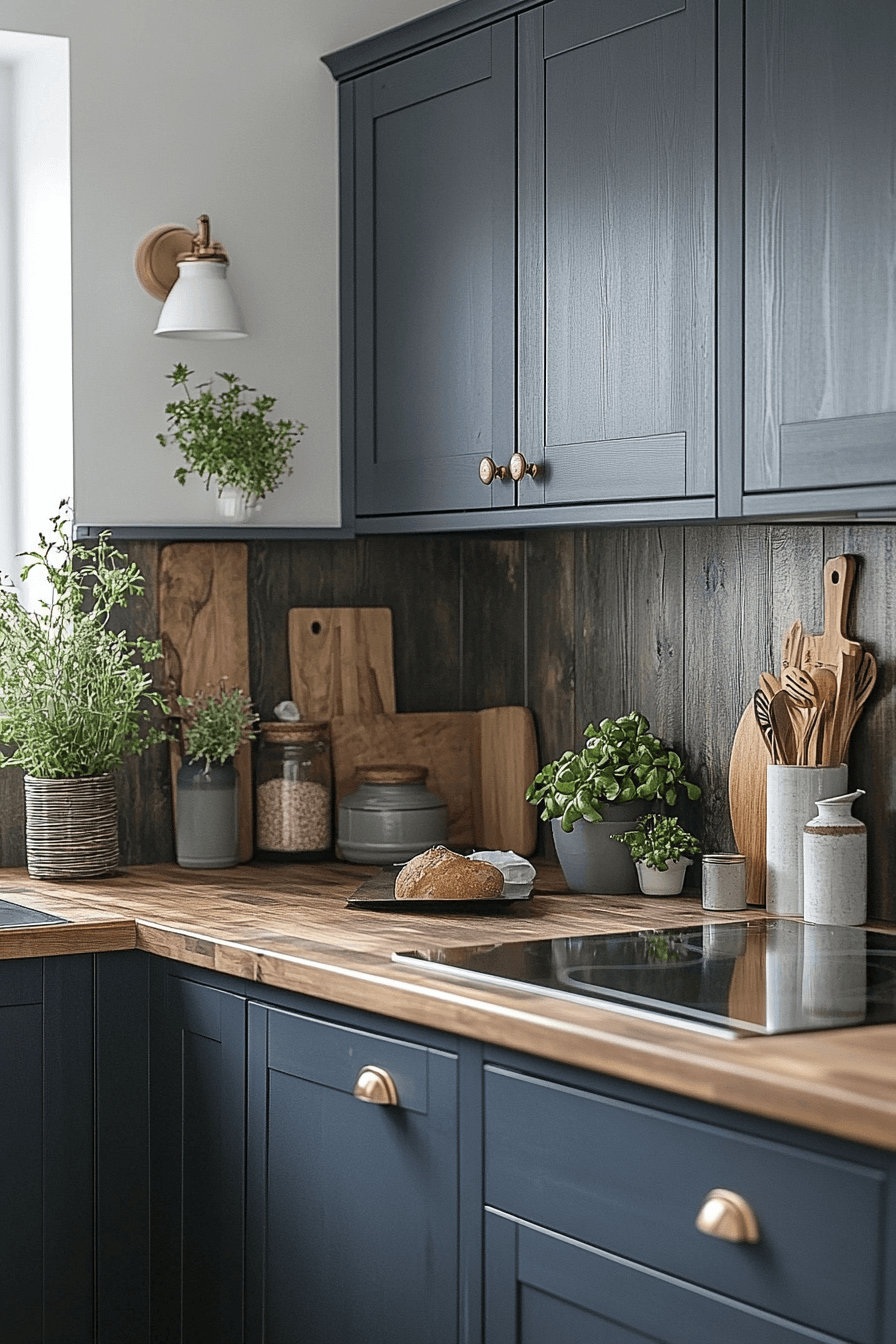 blue grey kitchen cabinets