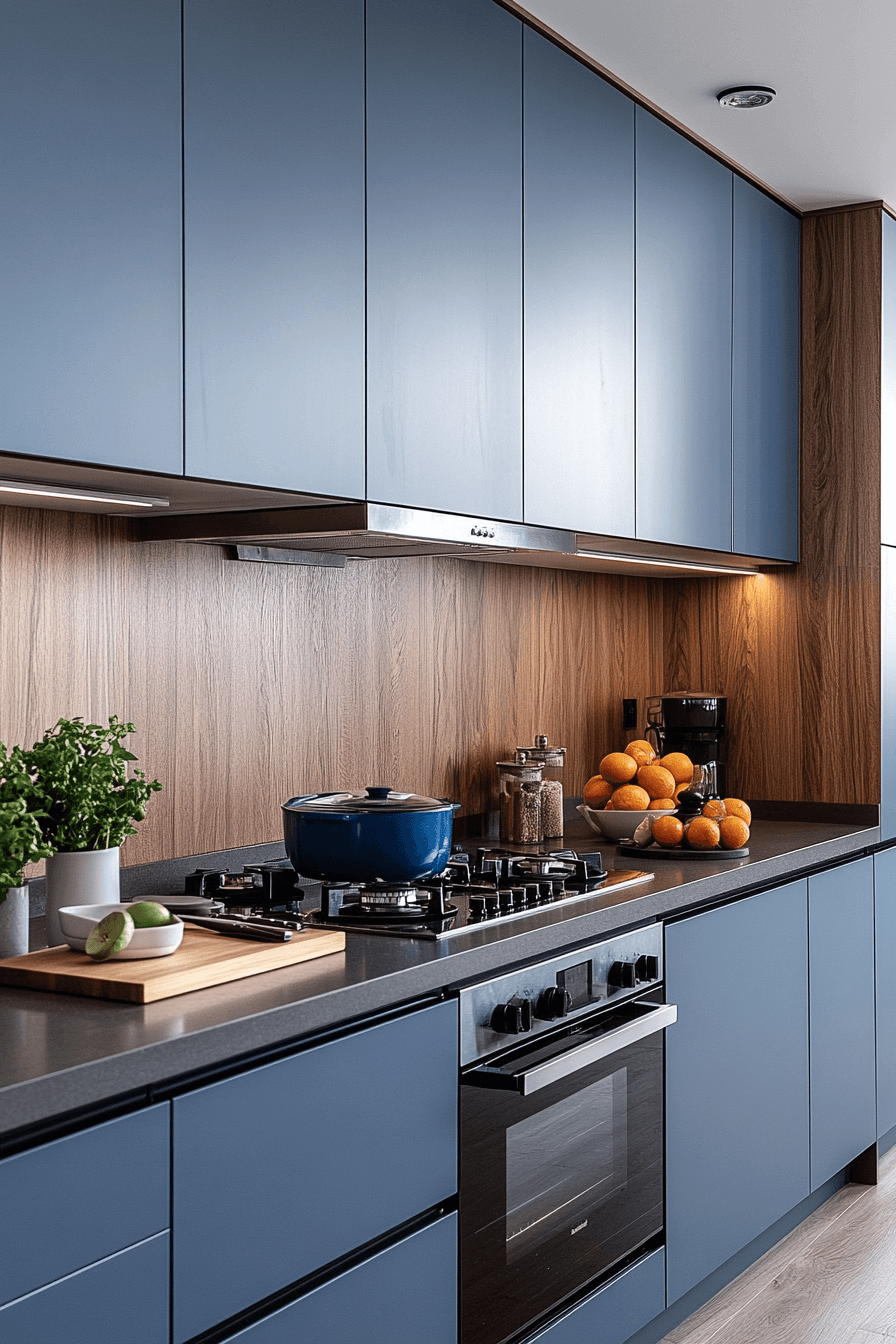 blue grey kitchen cabinets
