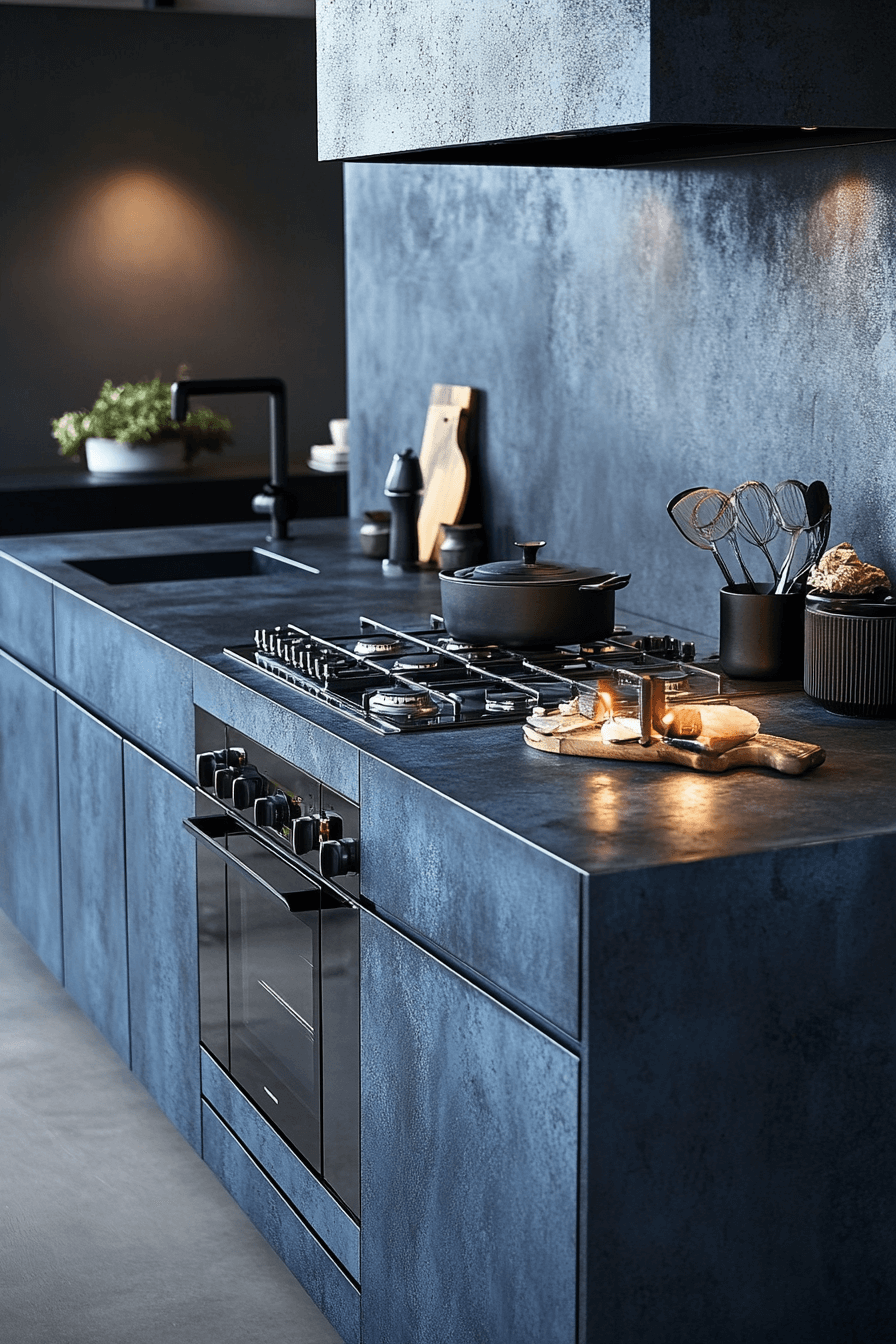 blue grey kitchen cabinets