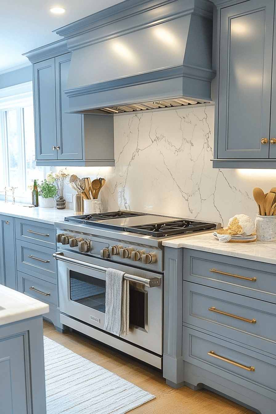 blue grey kitchen cabinets