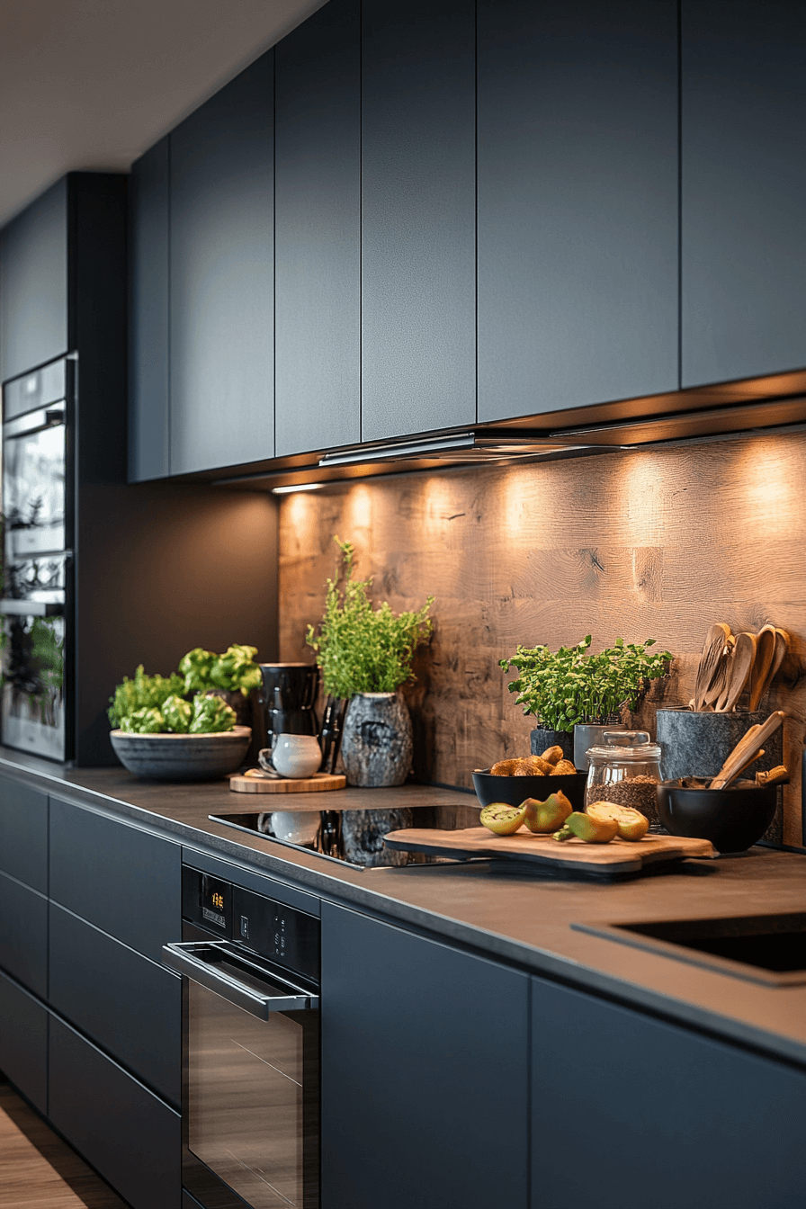 blue grey kitchen cabinets