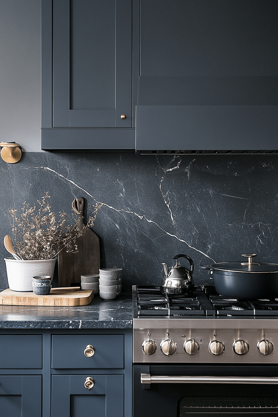 blue grey kitchen cabinets