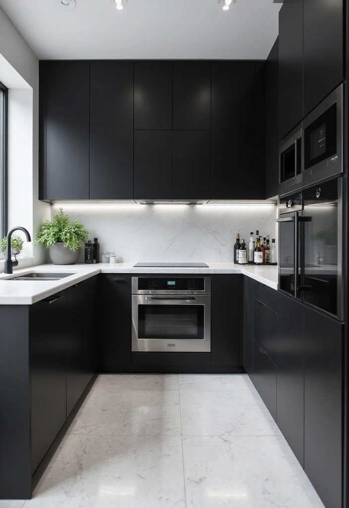 Monochrome Elegance Minimalist Kitchen