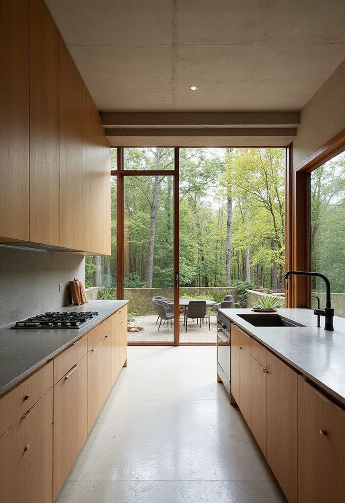 Outdoor Influences in Minimalist Kitchen