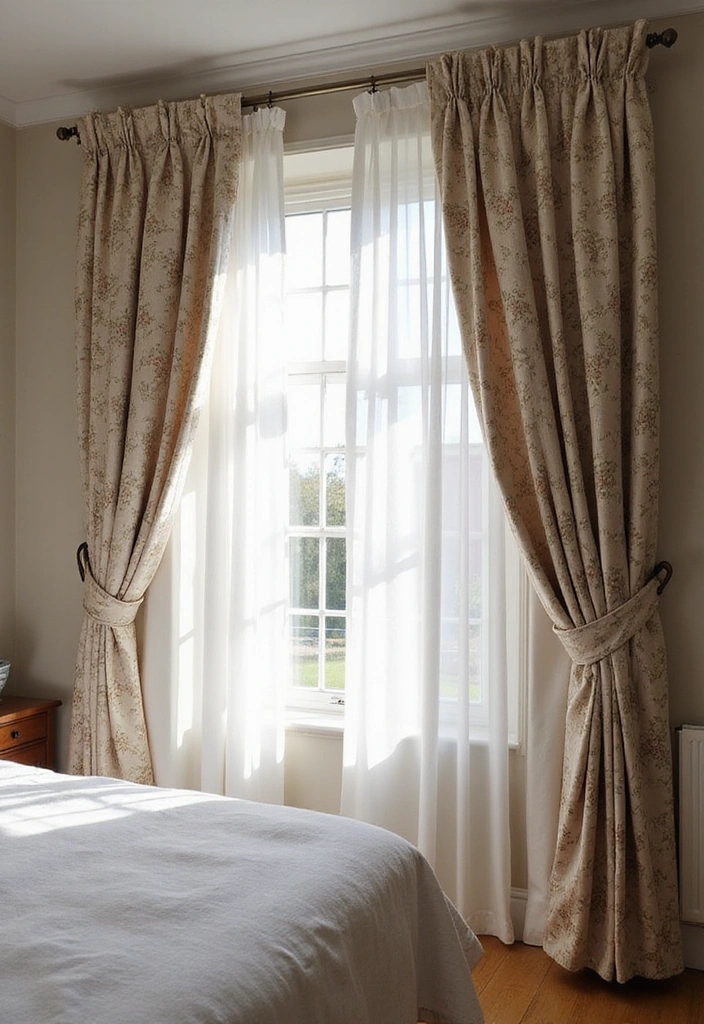 Layered Curtains in Bedroom